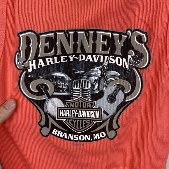 Harley-Davidson Shirt Womens Medium Red Tank Top Denney’s Branson MO Graphic - Picture 6 of 9